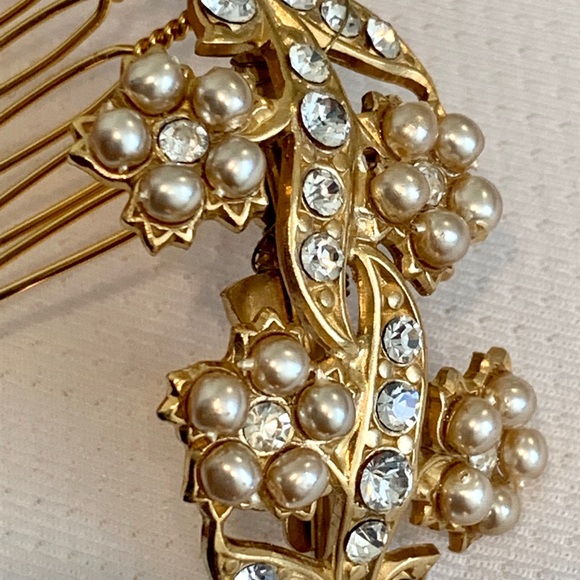 custom rhinestone pearl wedding hair accessory - Picture 6 of 15